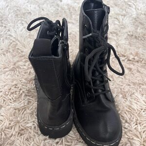 Black Lace-Up Combat Boots